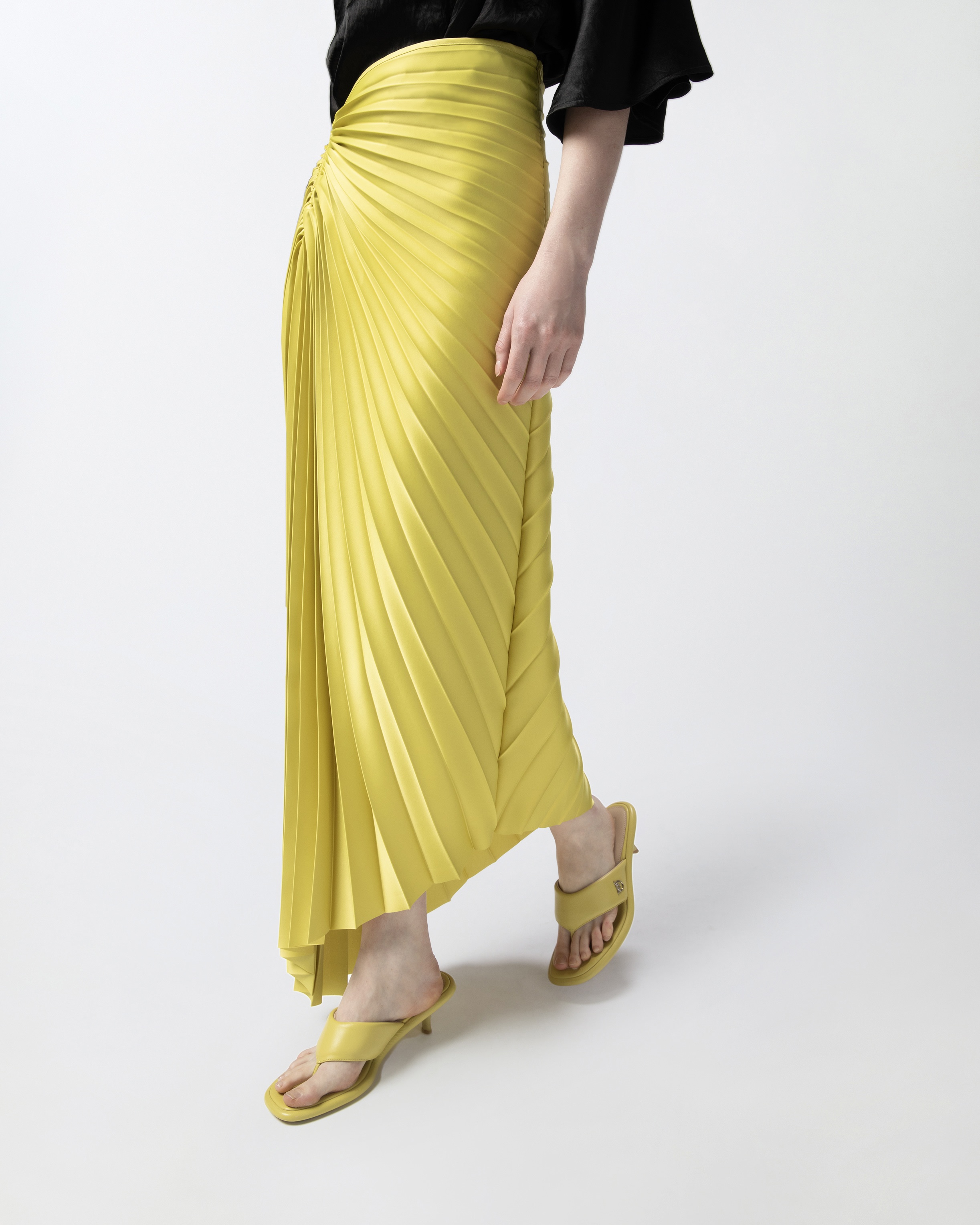 PLEATED SKIRT WITH ASYMMETRIC HEM - 5