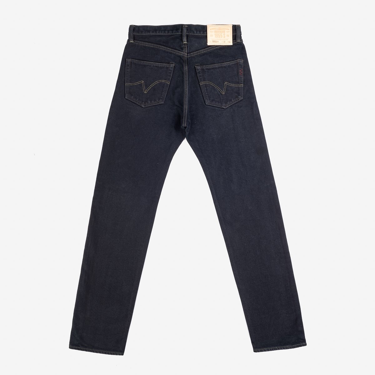 IH-1955S-OD 21oz Selvedge Denim "1955" Straight Cut Jeans - Indigo Overdyed Black - 5