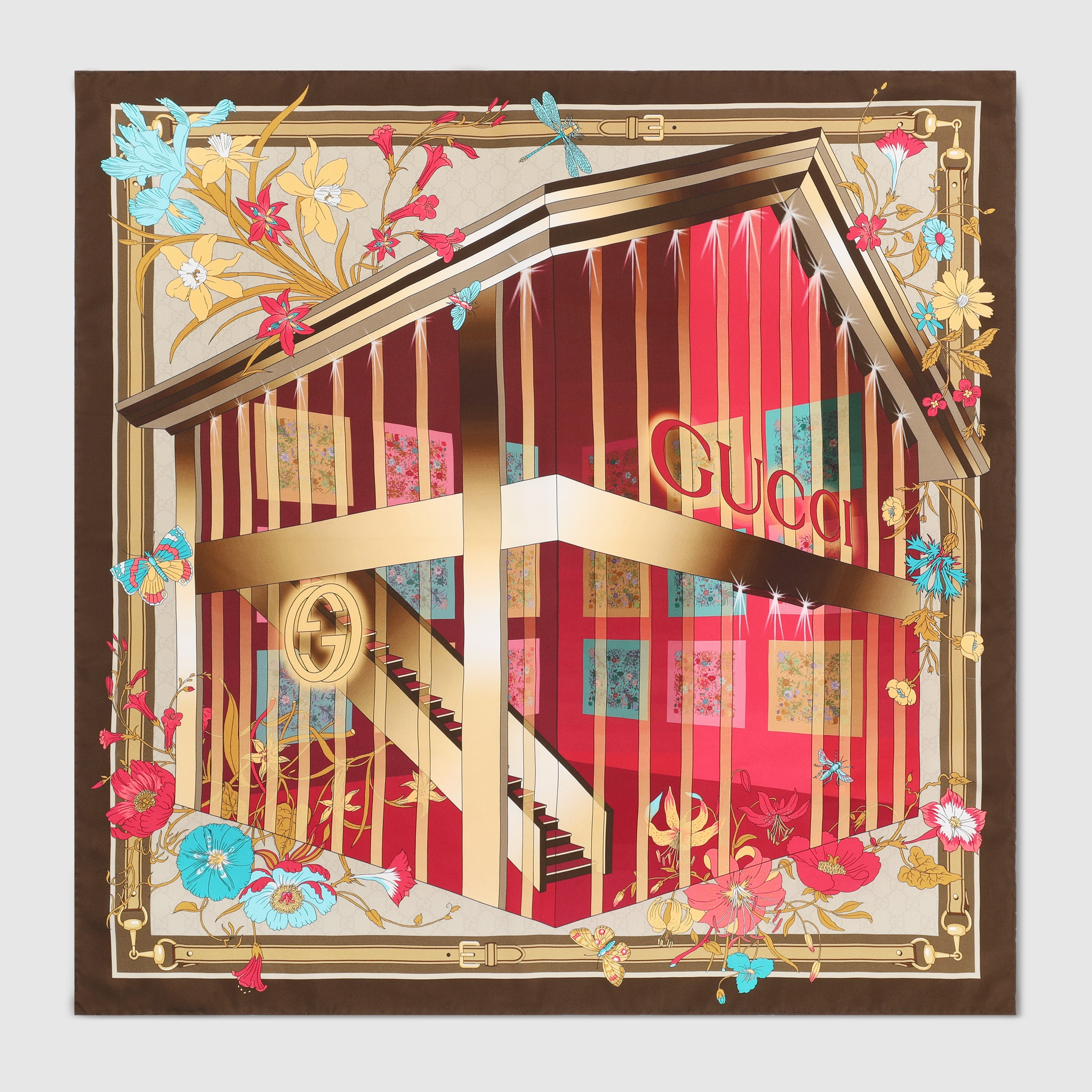 Printed silk twill carré - 1