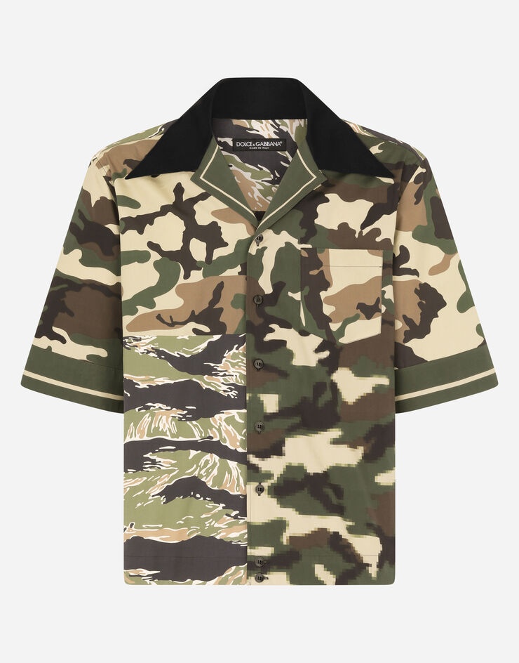 Camouflage-print cotton Hawaiian shirt - 3