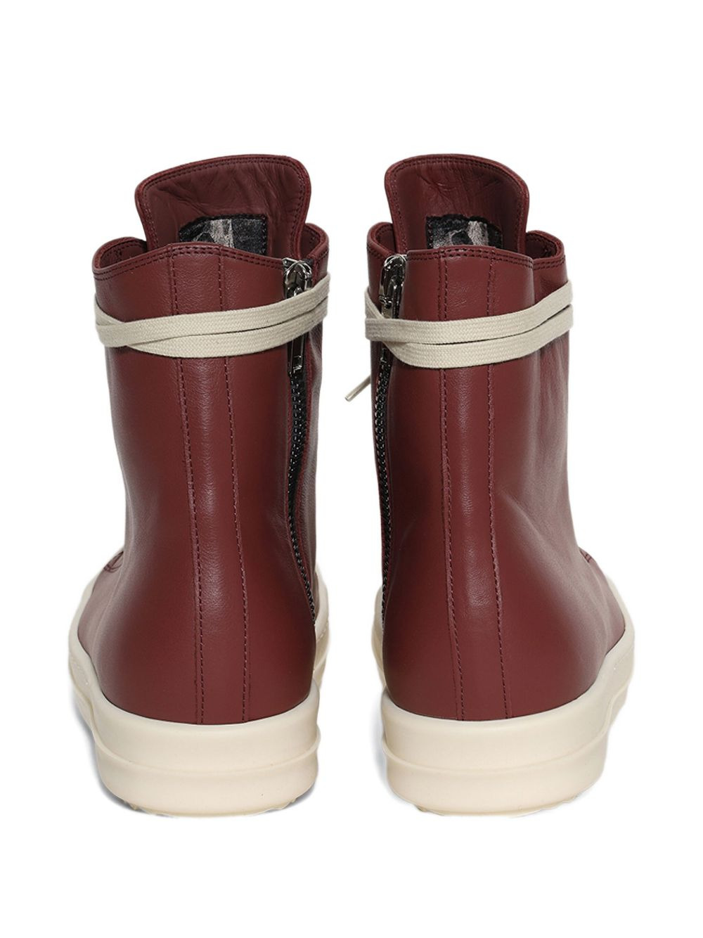 lace-up high-top leather sneakers - 2