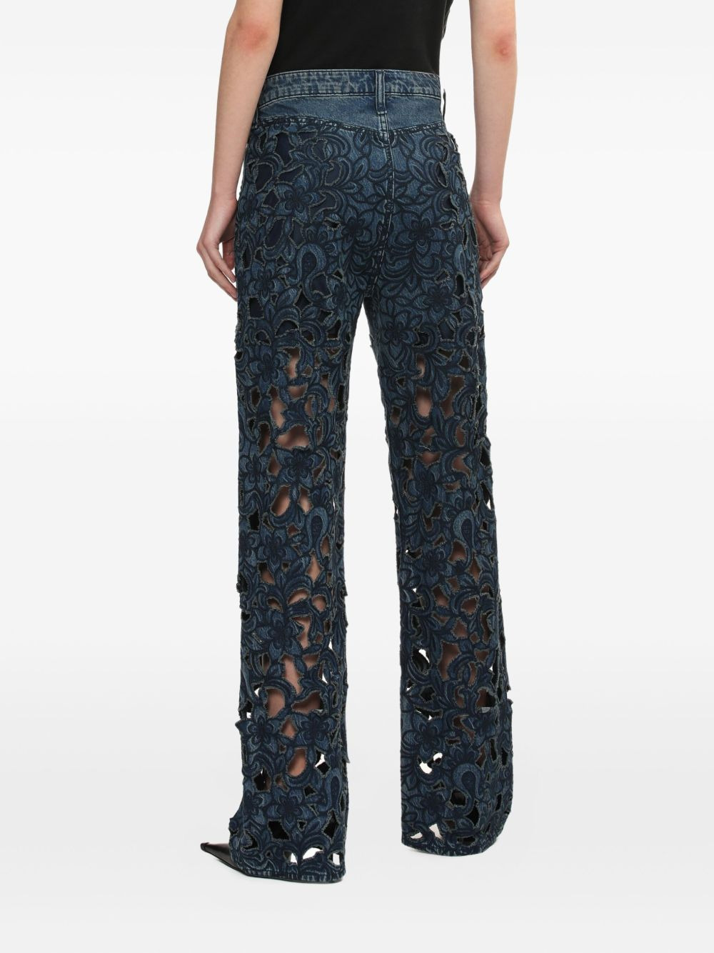 Logan floral-lace jeans - 4