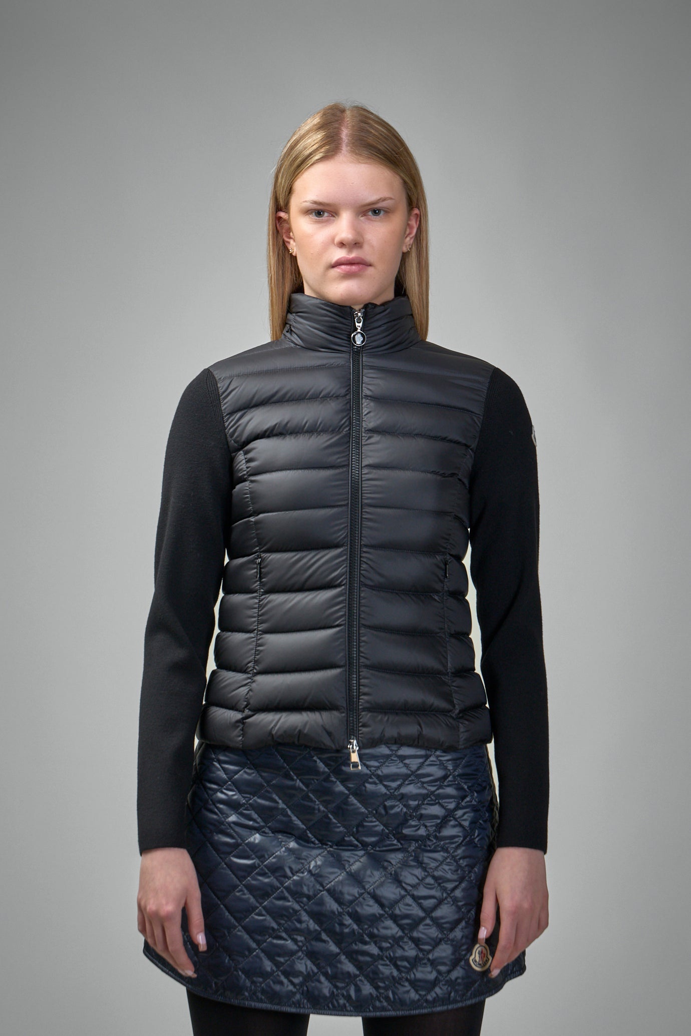 Padded Wool Zip-Up Cardigan - 1