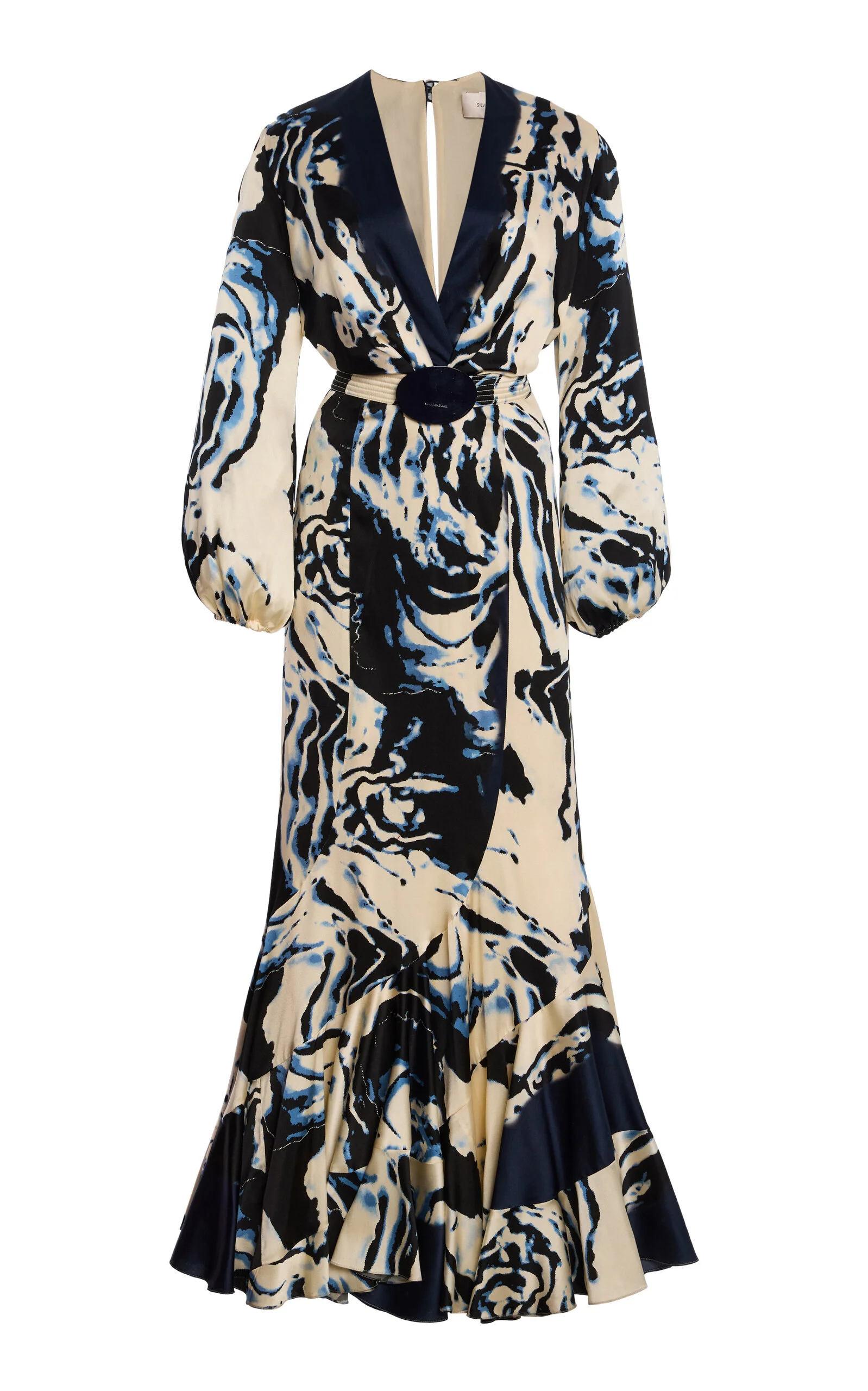 Remy Stretch-Silk Maxi Dress navy - 1