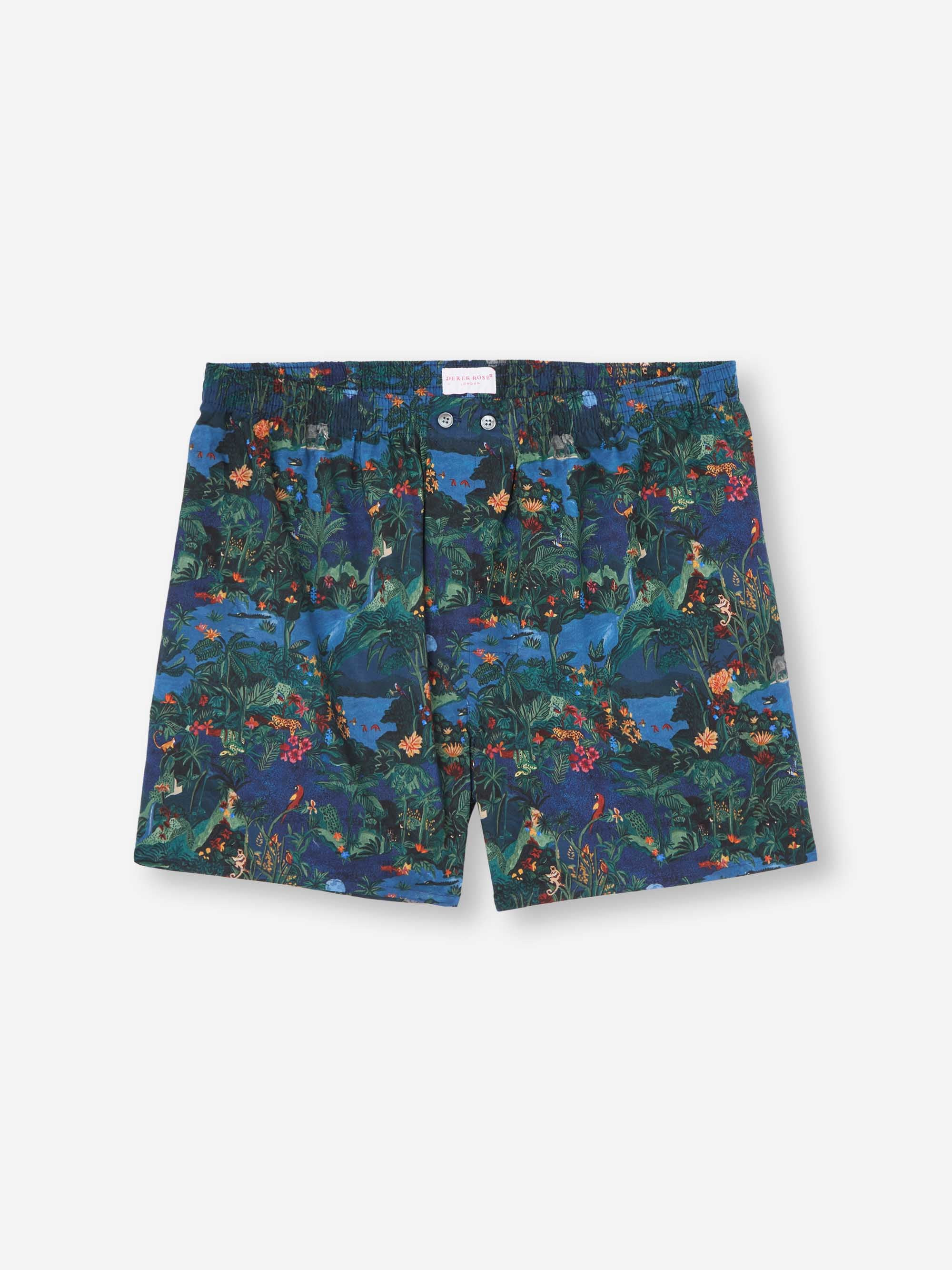 Men's Classic Fit Boxers Cotton Batiste Multi Midnight Jungle Print - 2