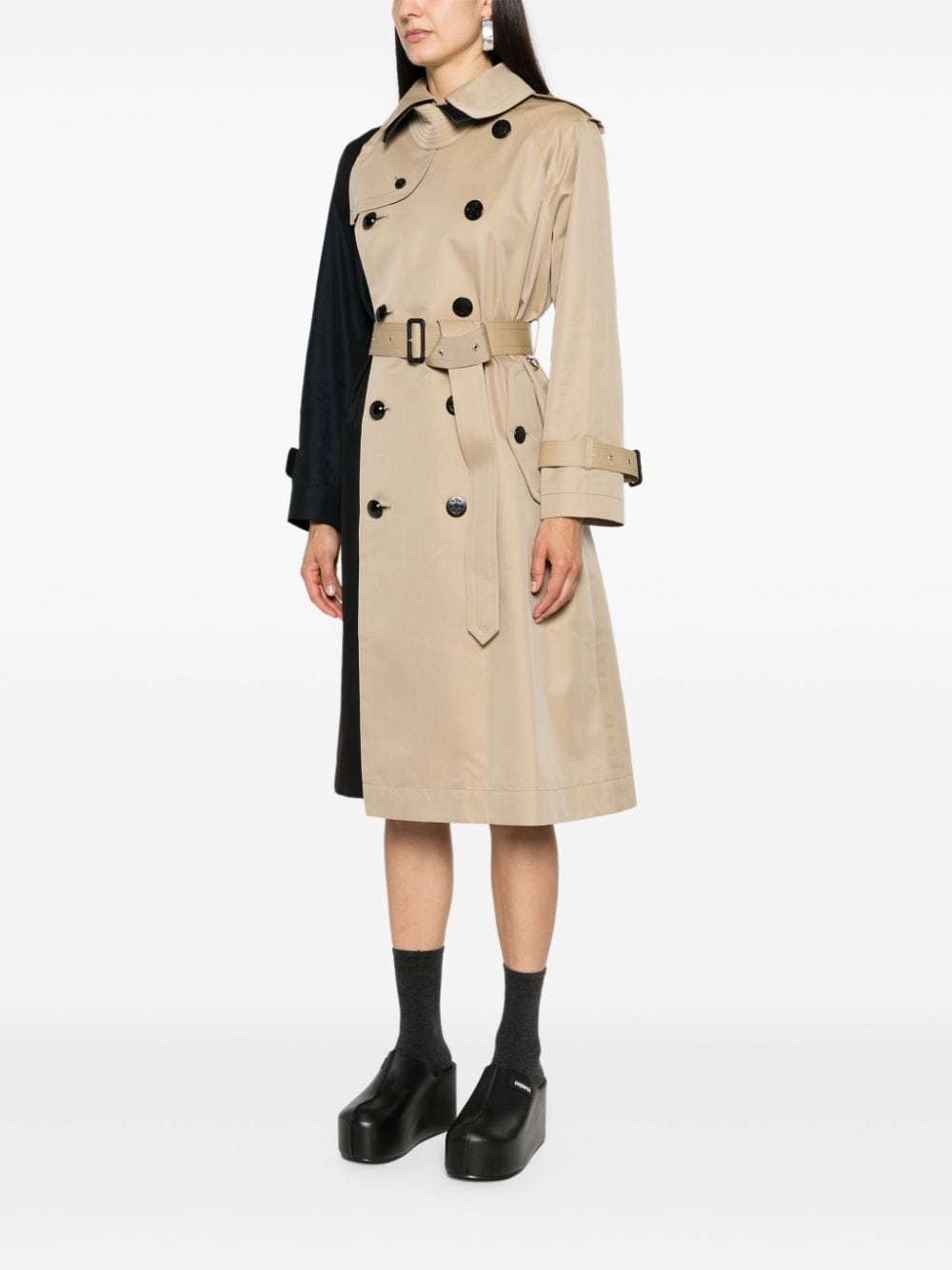 two-tone trench coat - 3
