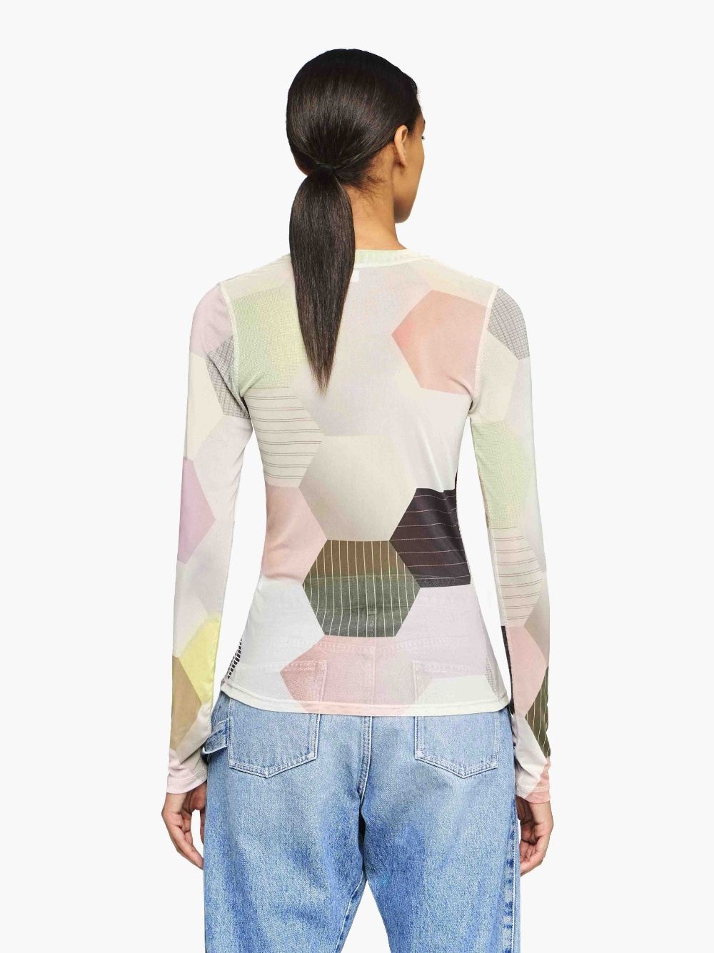 PATCHWORK' PRINT - SHEER LONG SLEEVE TOP - 3