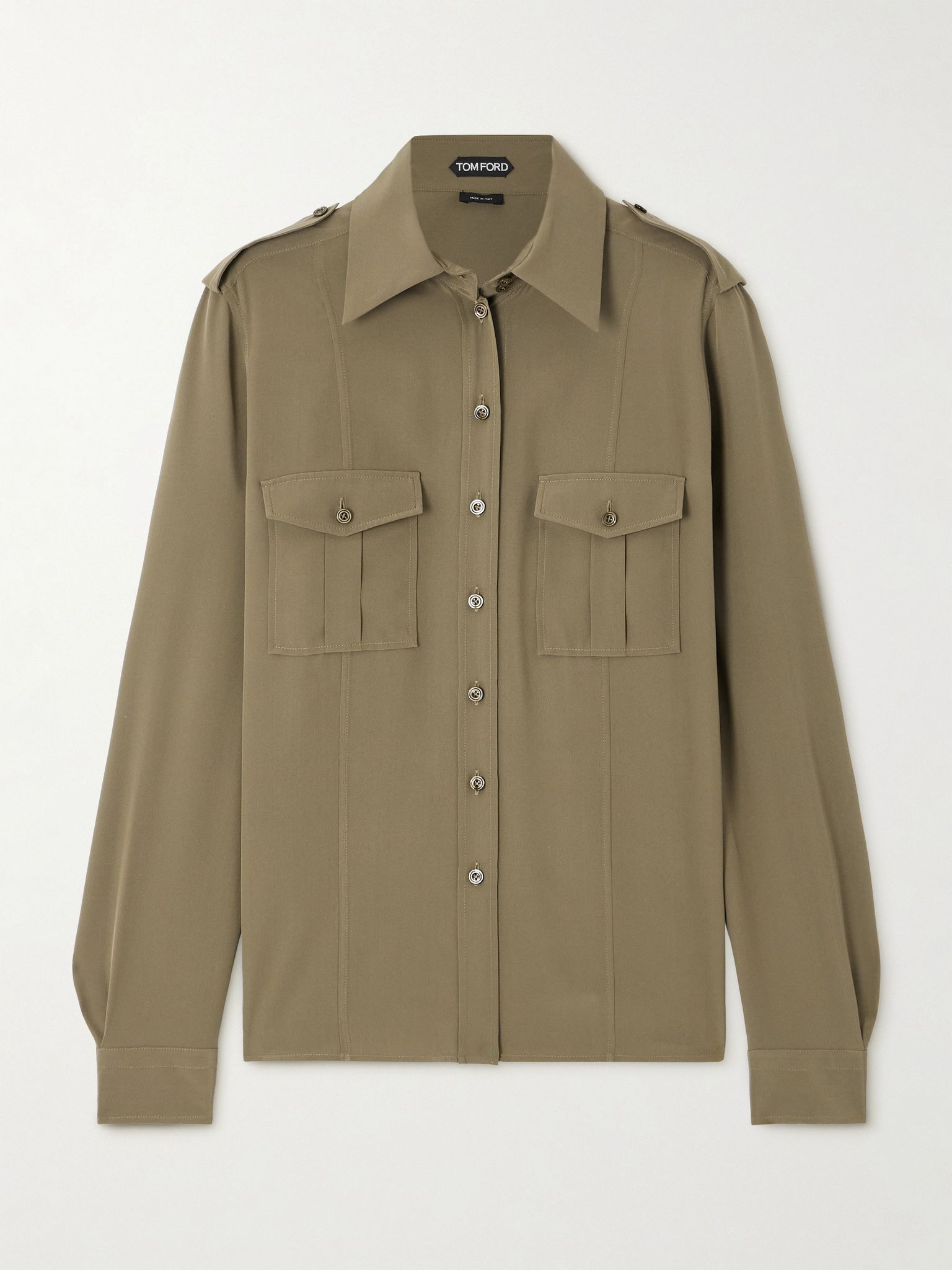 Silk crepe de chine shirt Green - 1