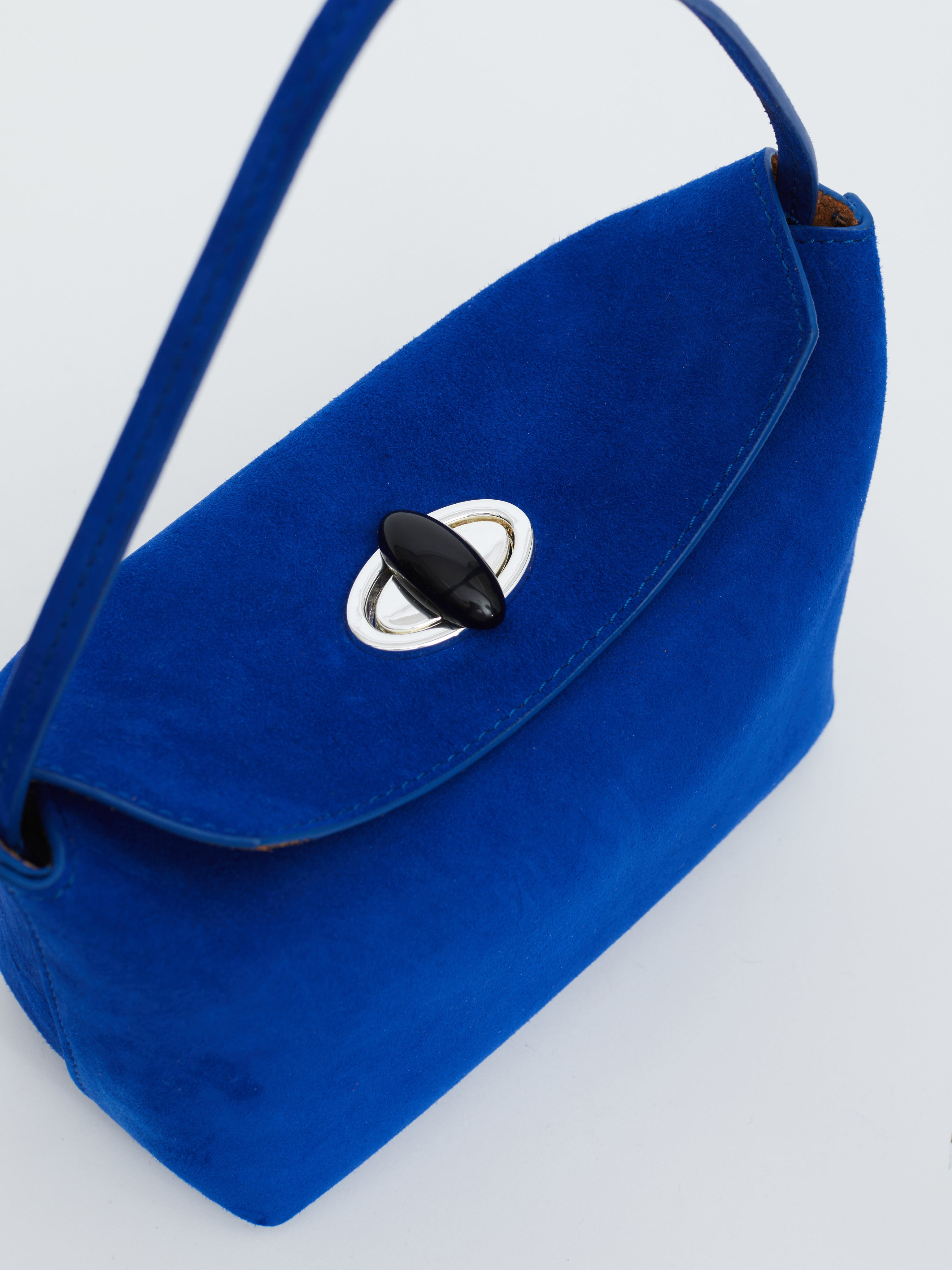 Turnlock Suede Mini Shoulder Bag - 3