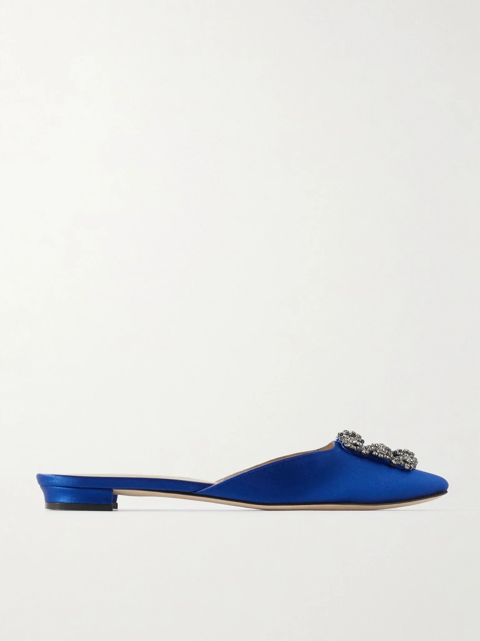 Hangisi crystal-embellished satin slippers Blue - 1
