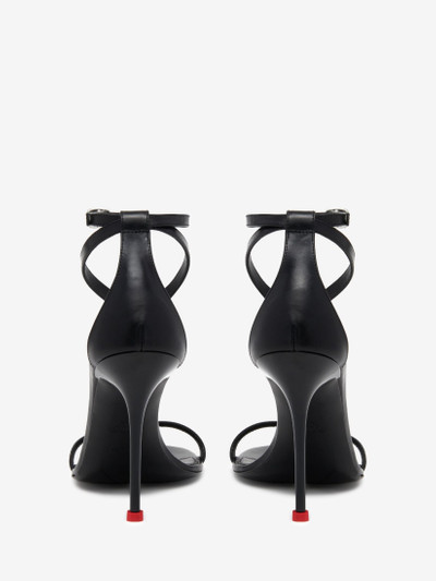 Alexander McQueen Women's Harness Sandal in Black/lust Red outlook