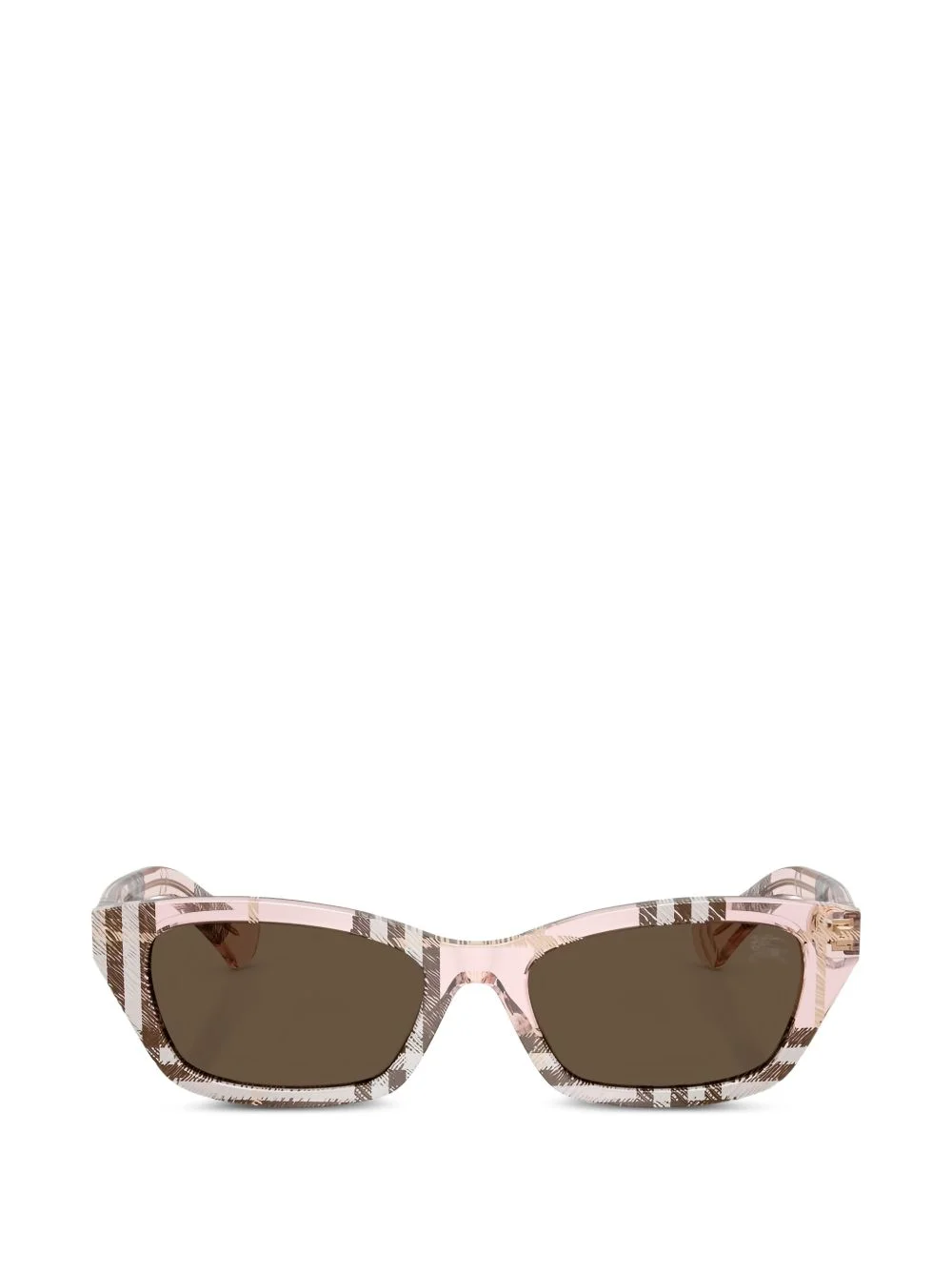 Check rectangle-frame sunglasses - 1