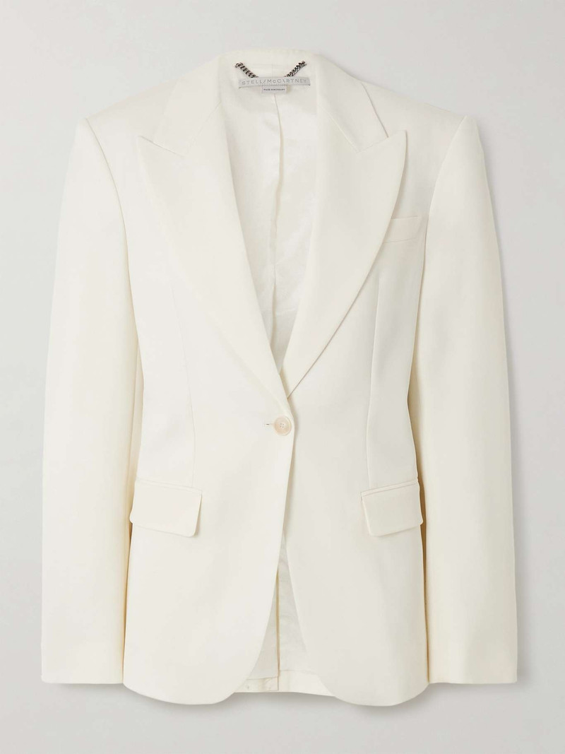 Wool-blend twill blazer White - 1