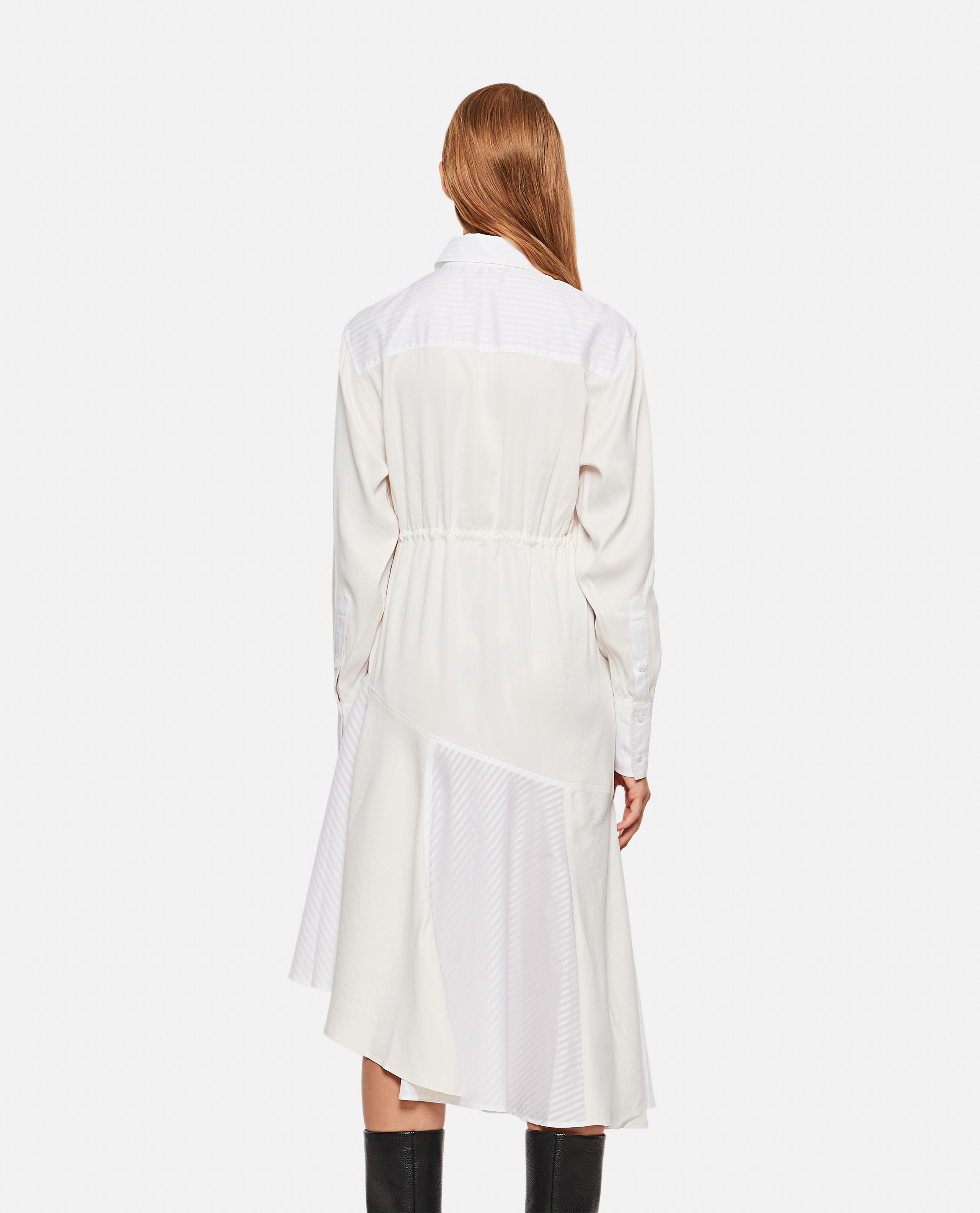 ASYMMETRIC COTTON SHIRT DRESS - 3