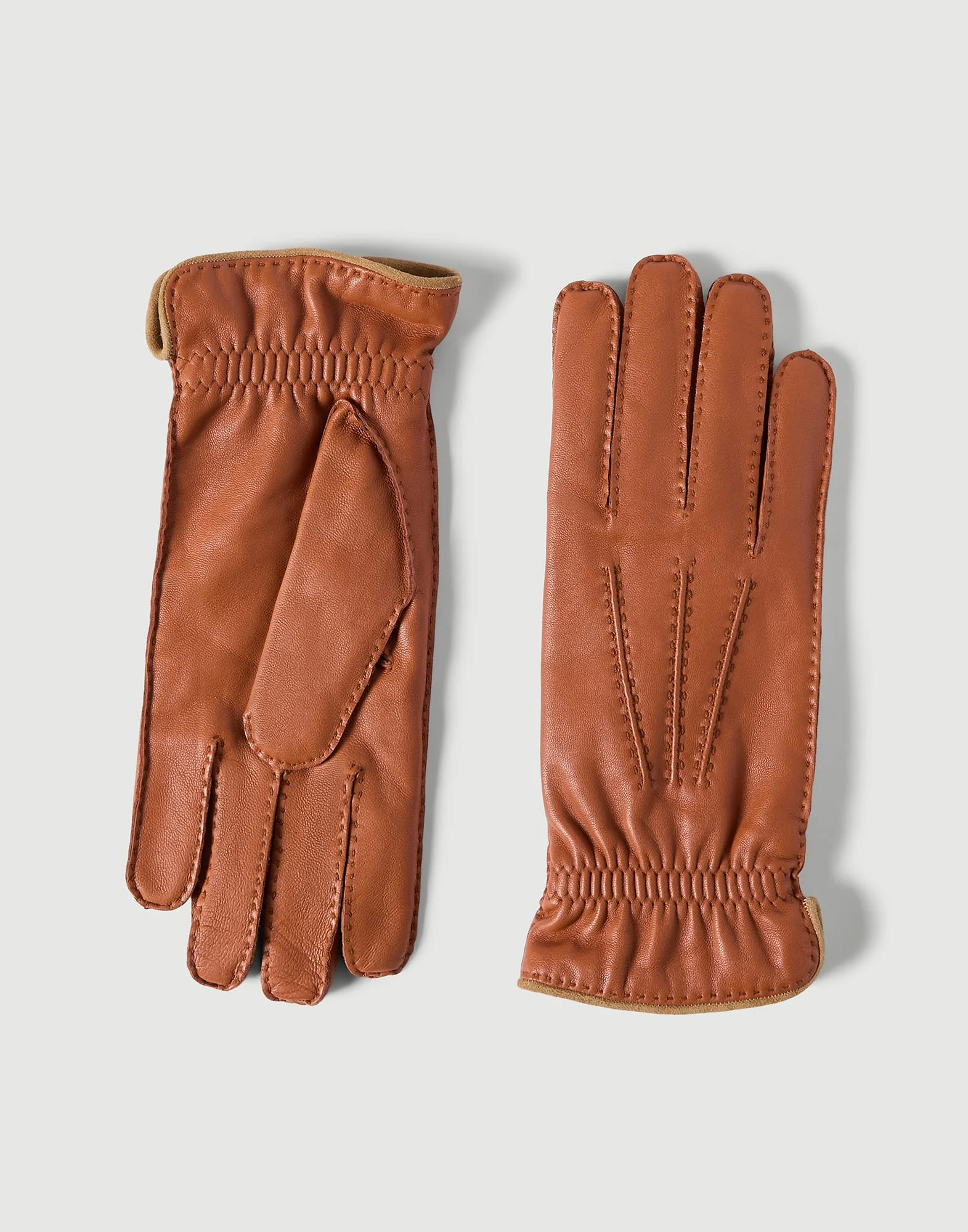 Nappa leather gloves with cashmere knit lining - 1