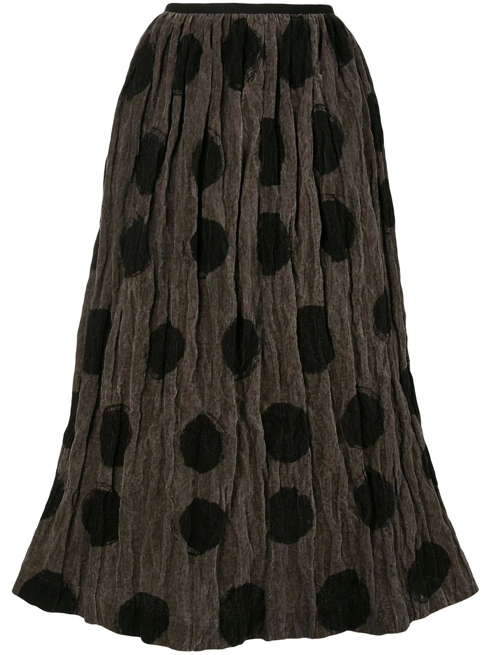 dot-print velvet skirt - 1