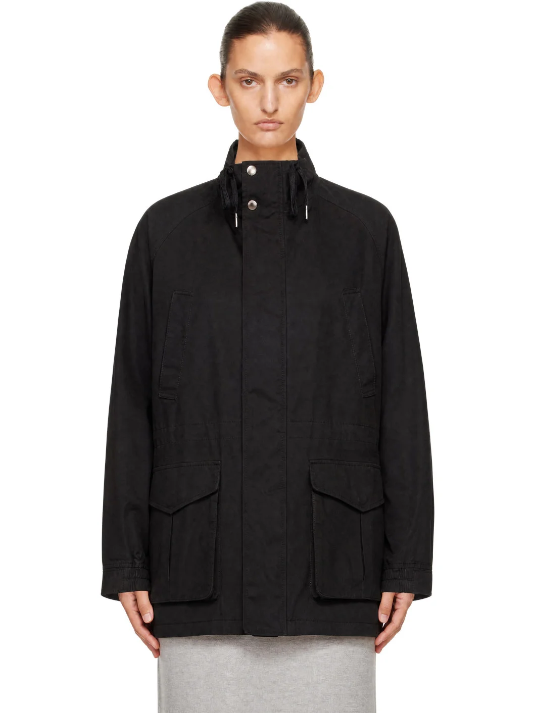 Black Modern Field Jacket - 1