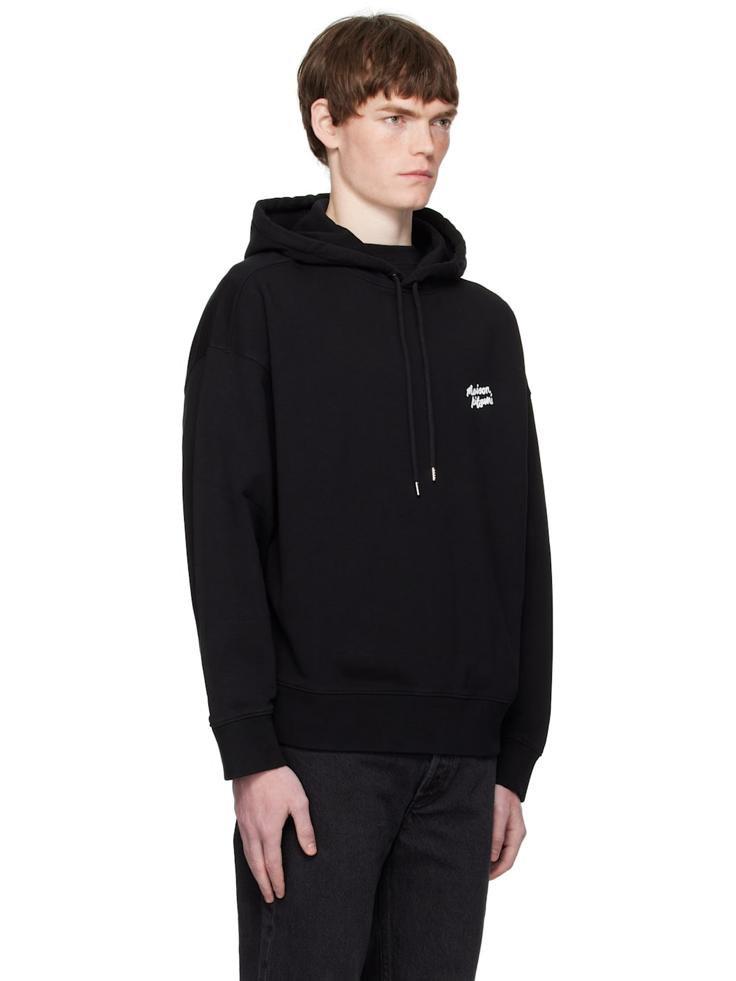 Black 'Maison Kitsuné' Handwriting Oversize Hoodie - 2