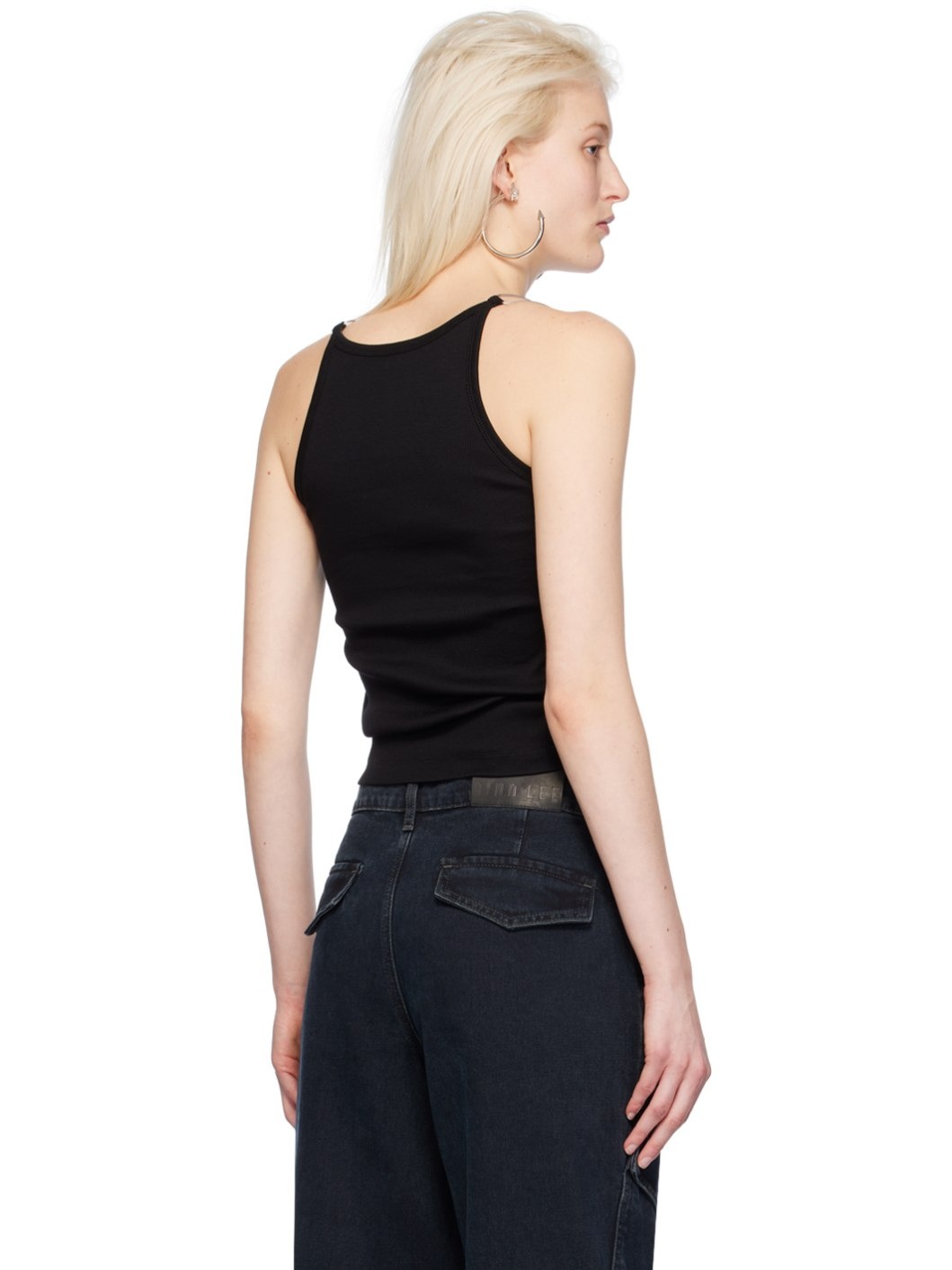 Black Wire Strap Tank Top - 3