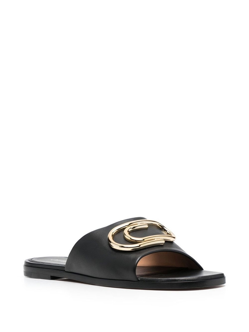 Off-White Paperclip leather sandals outlook