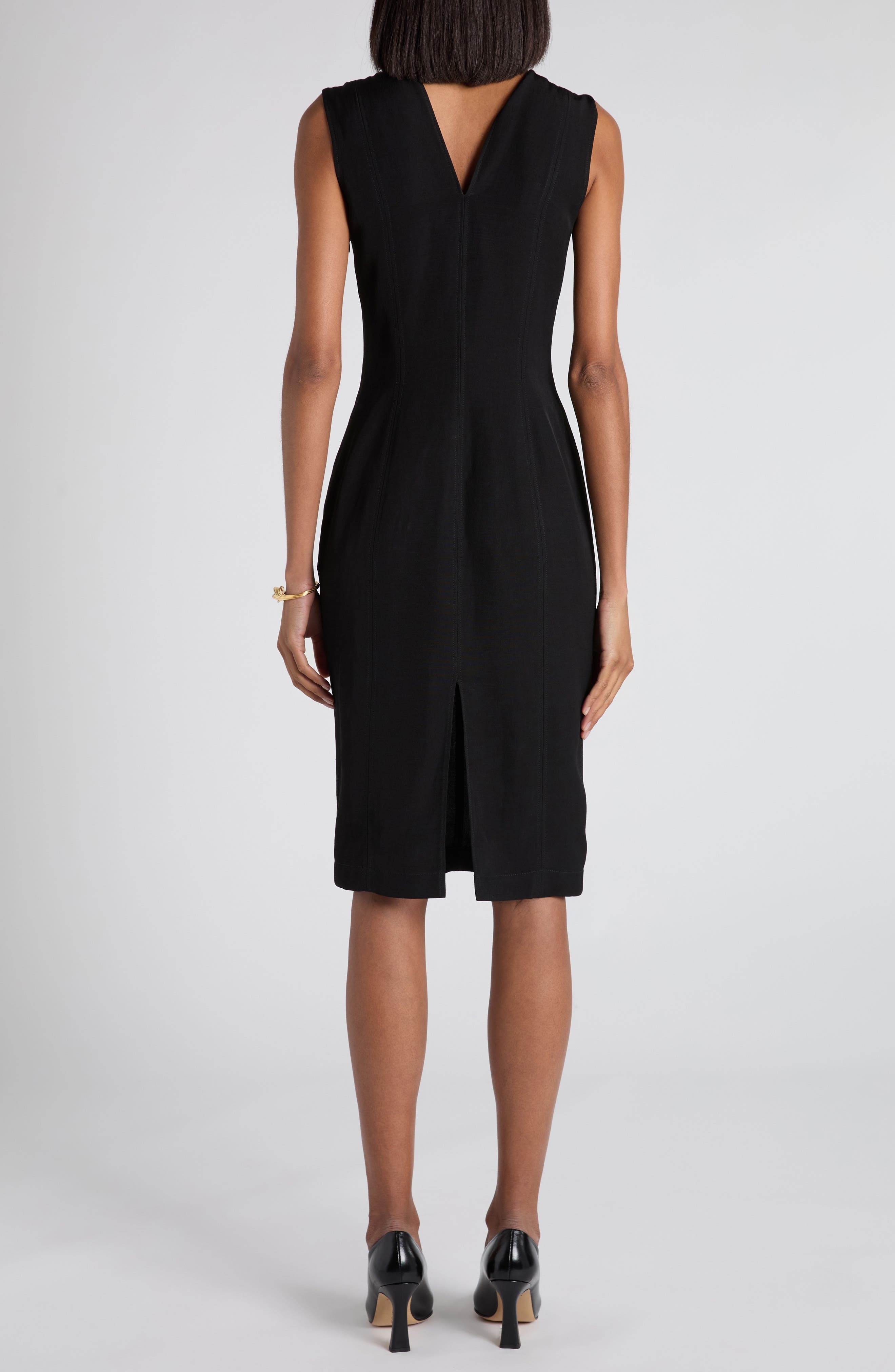 Bottega Veneta Liberta Buckle Sheath Dress in 1000 Black at Nordstrom - 2
