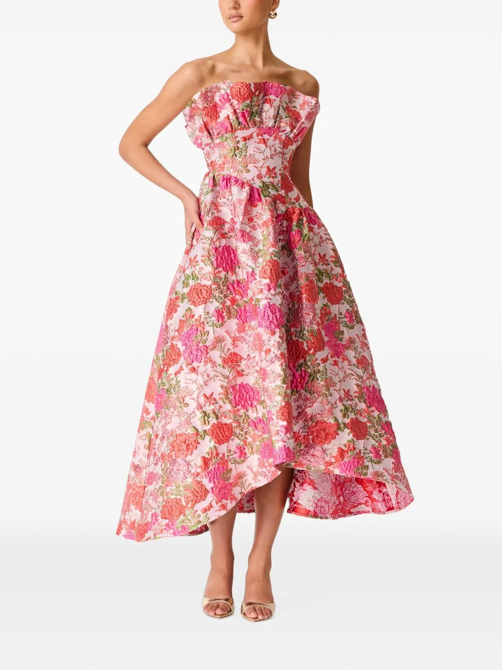 Floralie strapless midi dress - 1