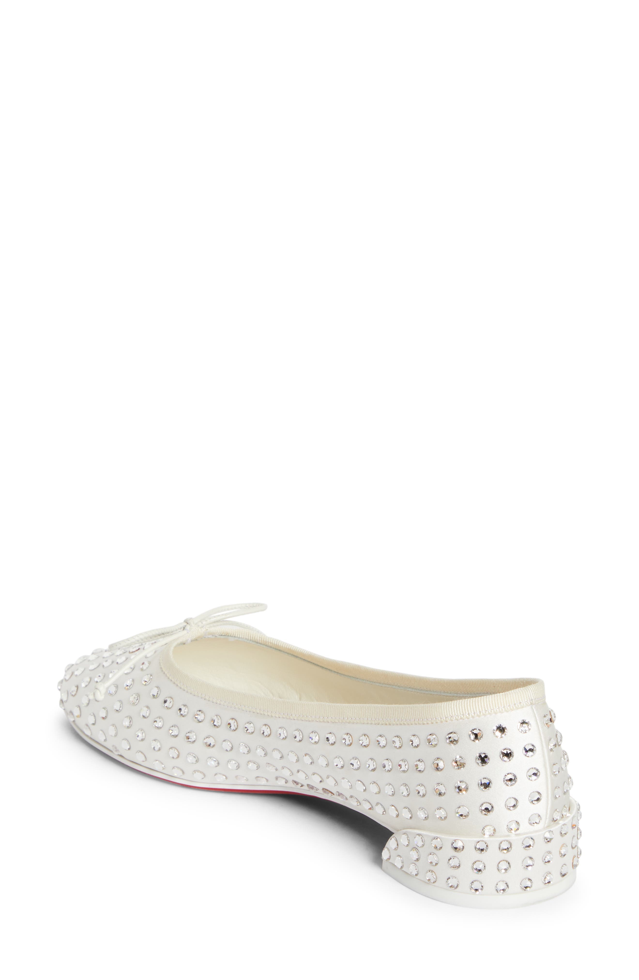 Christian Louboutin Sweetie Jane Crystal Embellished Ballerina Flat in Version Ivory at Nordstrom - 2