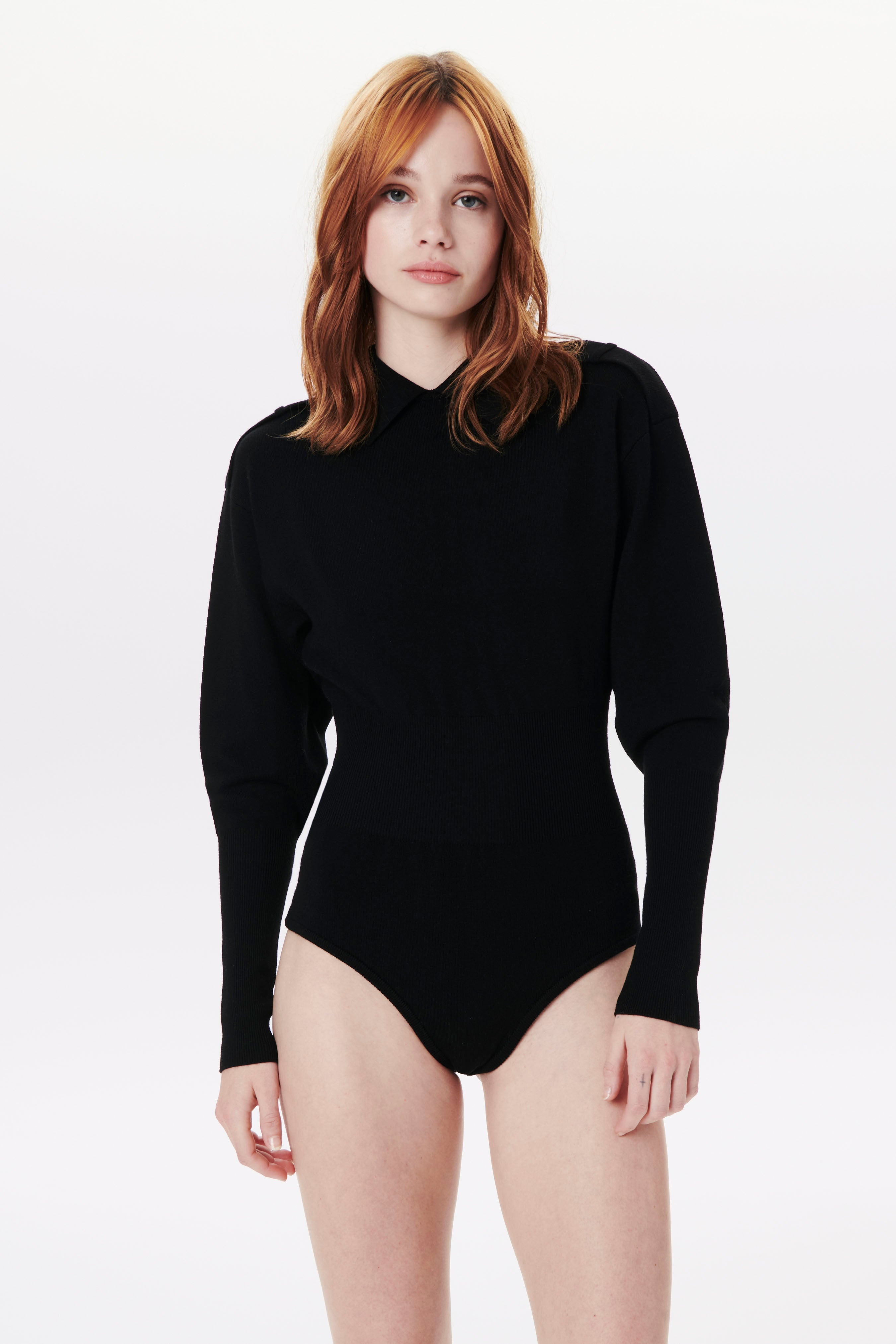 Reversible Cut Out Bodysuit in Black - 3