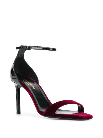 SAINT LAURENT Amber 85mm velvet sandals outlook