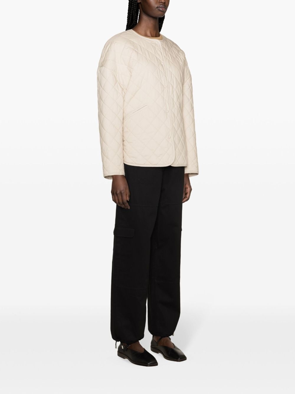 drop-shoulder diamond-quilted jacket - 3
