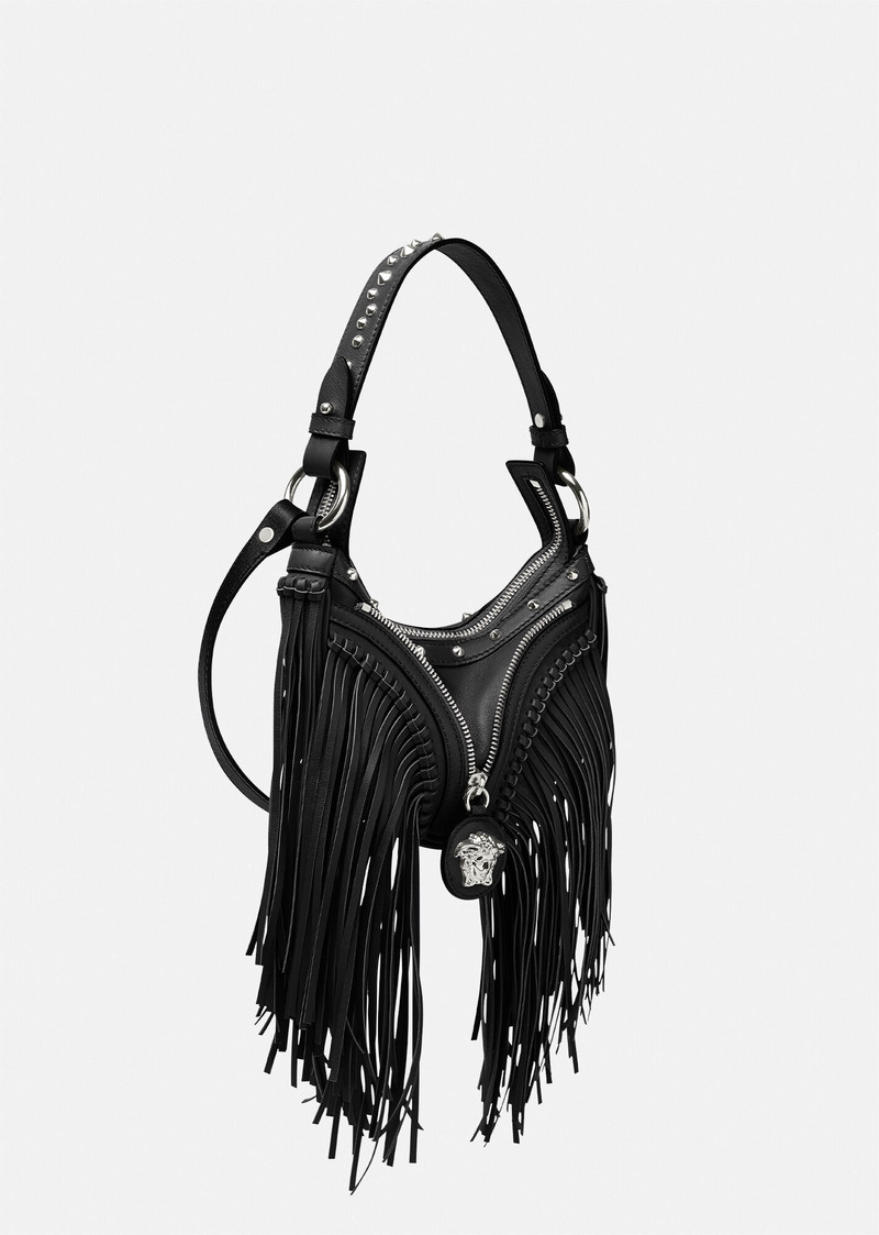 VERSACE Fringed Repeat Mini Hobo Bag outlook