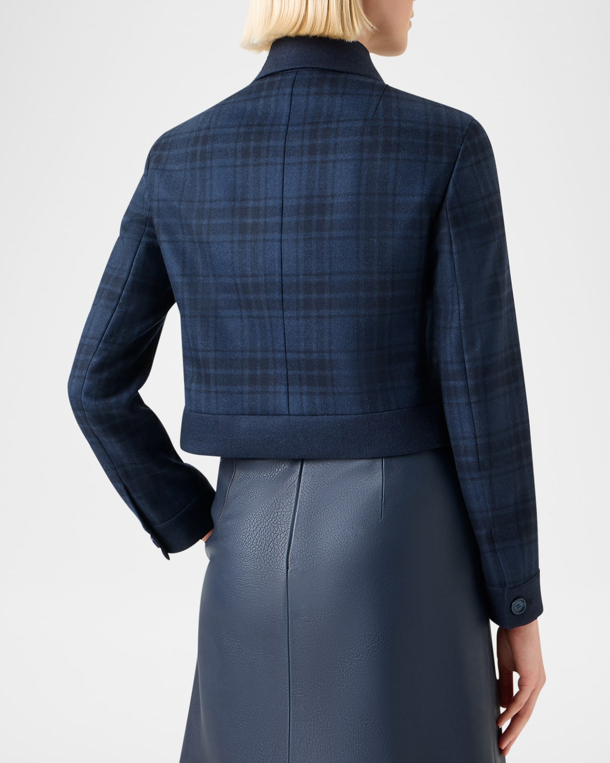 Lewitt Check Wool Double-Face Crop Jacket - 3