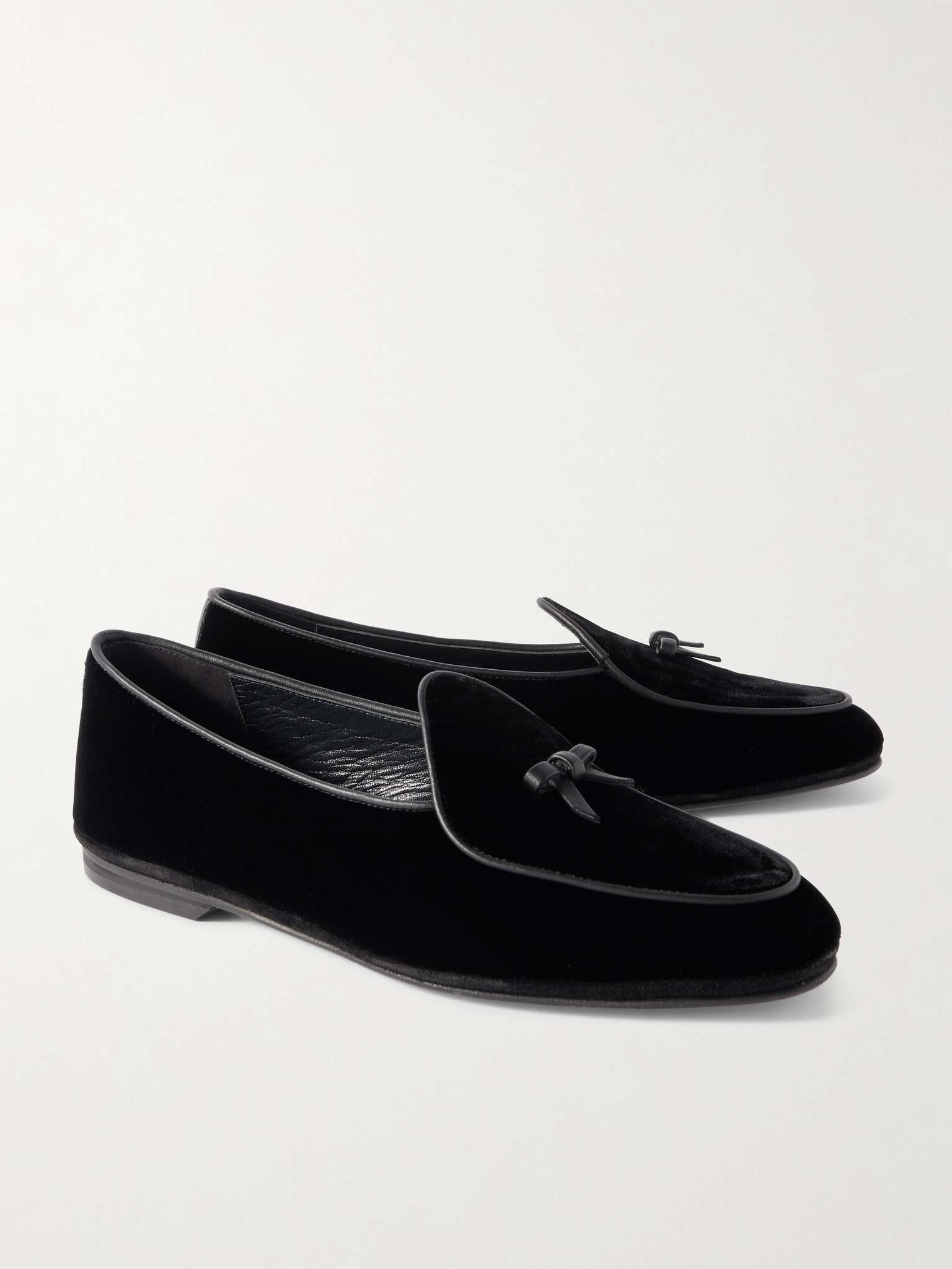 Marphy Leather-Trimmed Velvet Tasselled Loafers - 4