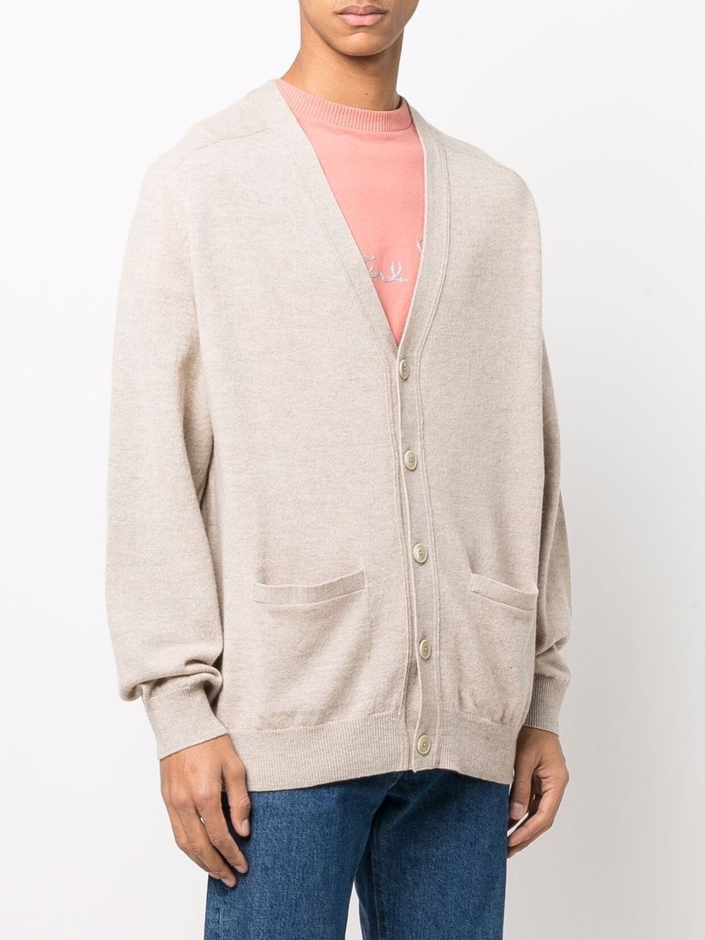 V-neck wool cardigan - 3