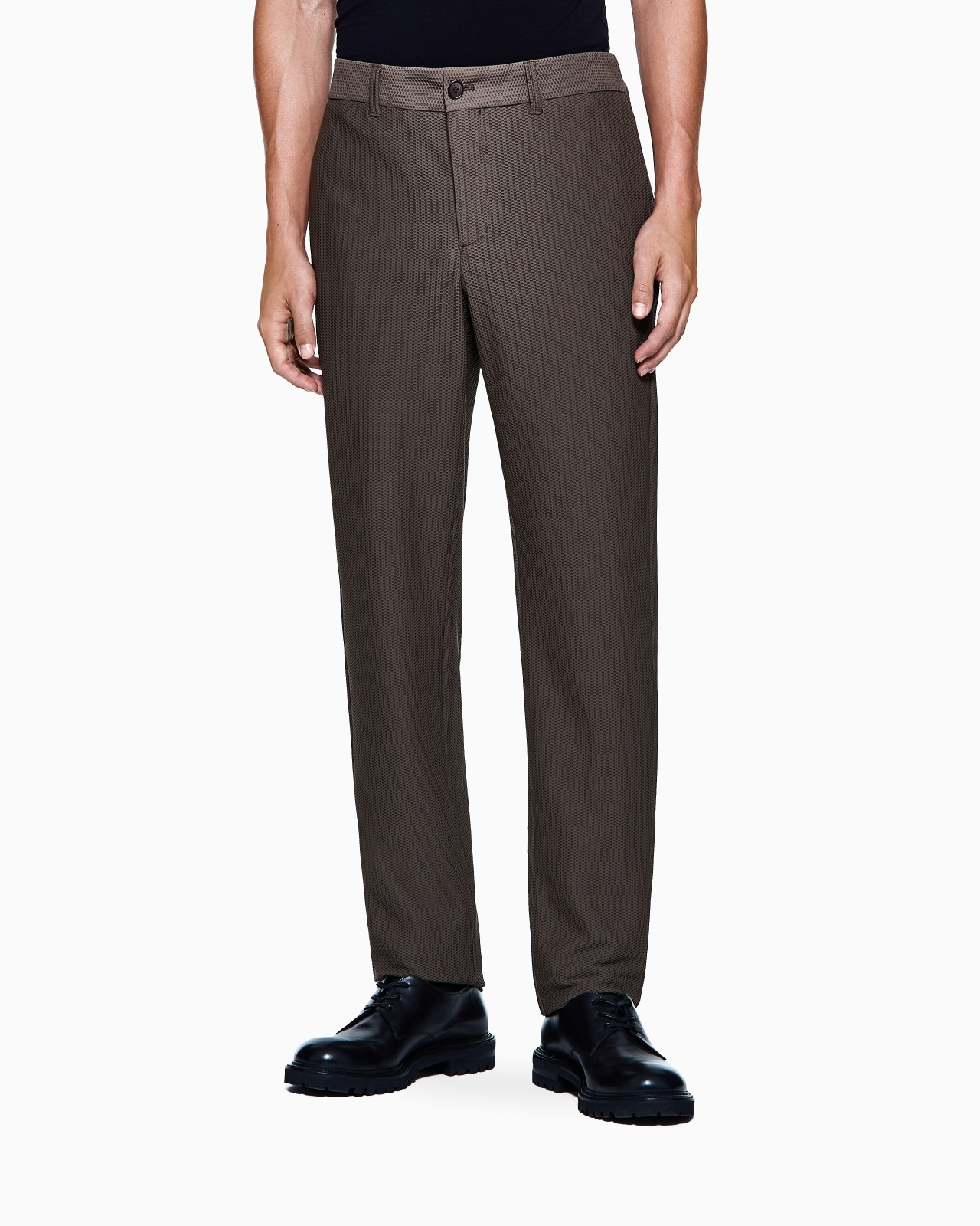 TECHNICAL WAFFLE FLAT-FRONT TROUSERS - 4