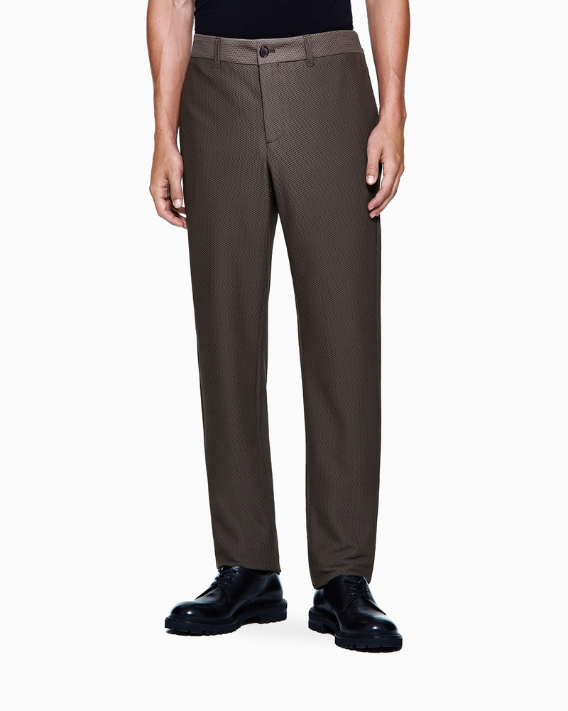GIORGIO ARMANI TECHNICAL WAFFLE FLAT-FRONT TROUSERS outlook