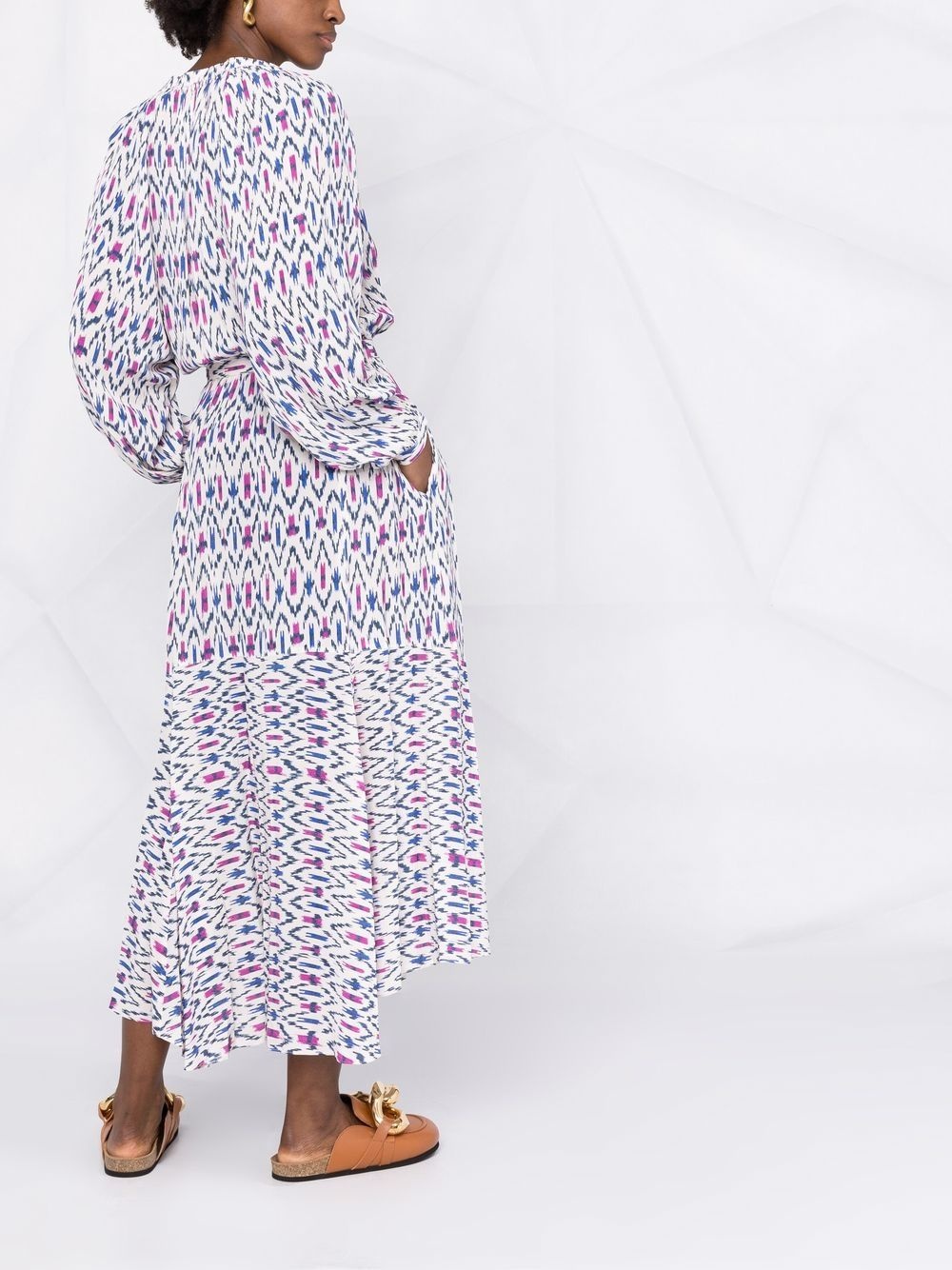 graphic-print long-sleeve dress - 6