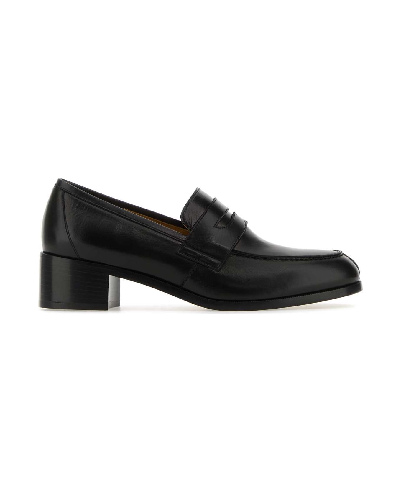 Black Leather Vera Pumps - 1