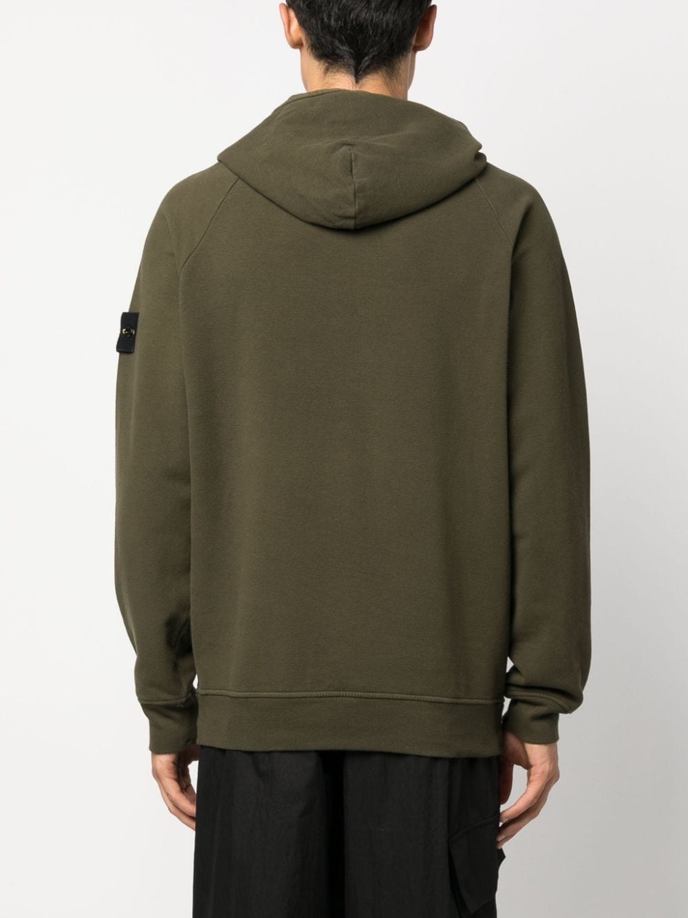 logo-patch cotton hoodie - 4