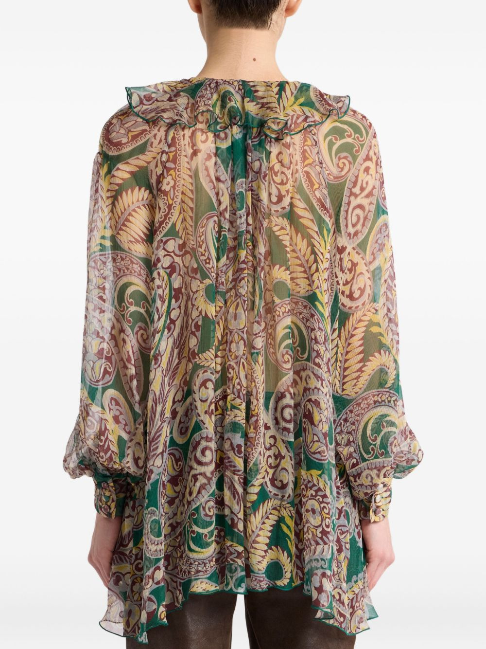 paisley ruffled shirt - 3