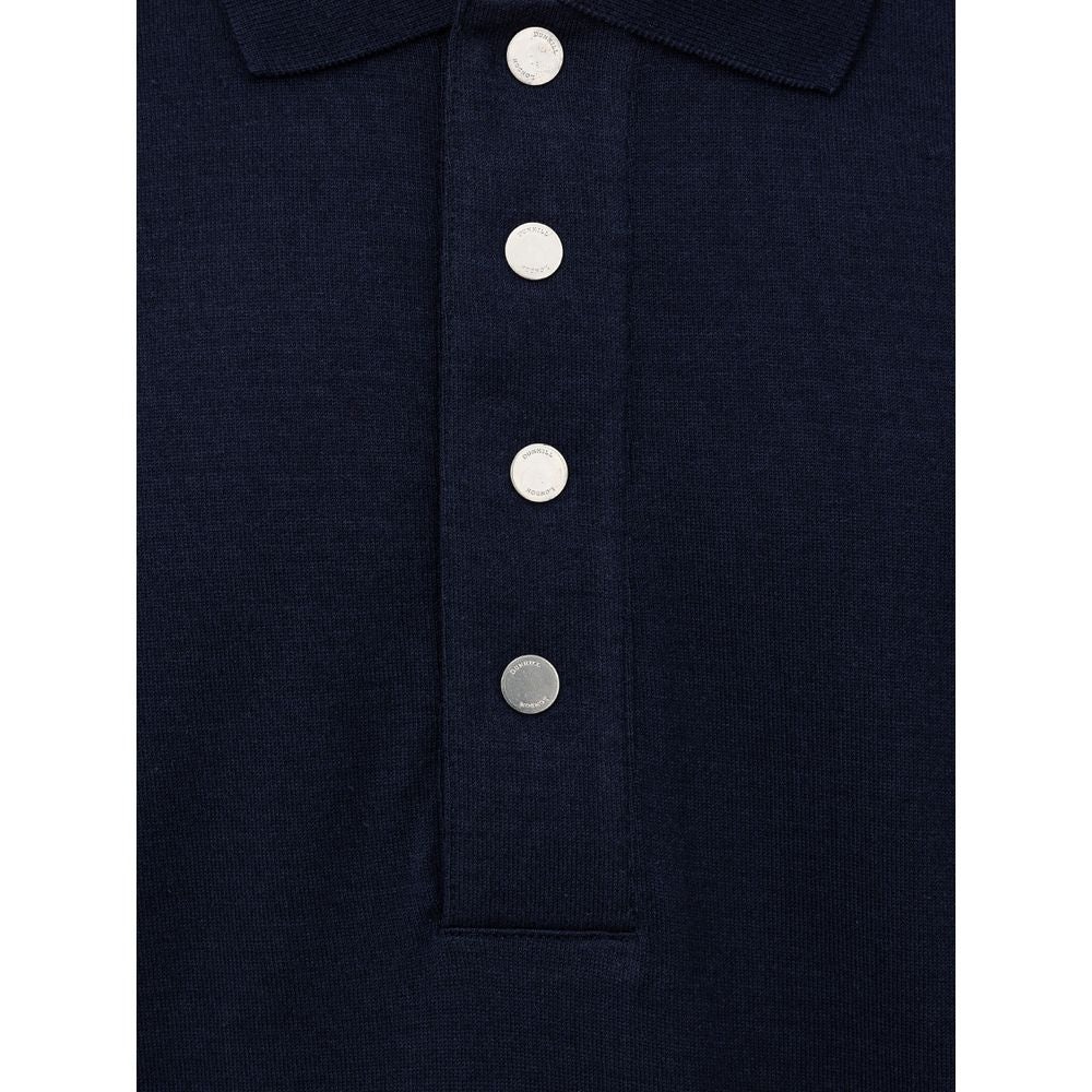 Dunhill - Blue Cashmere Polo Shirt - 3