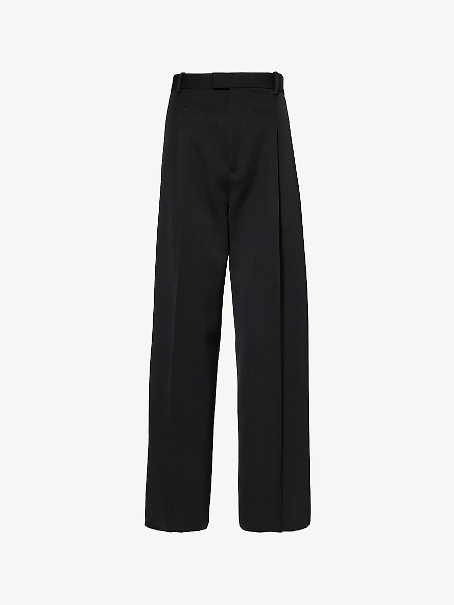 Poudre straight-leg high-rise wool trousers - 1