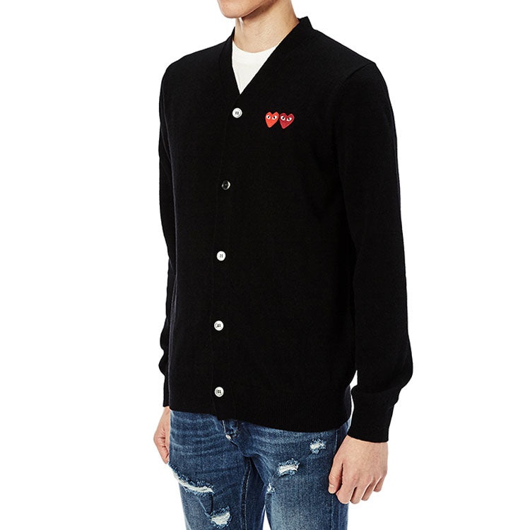 COMME des GARCONS PLAY Cardigan With Double Emblems 'Black' AZ-N058-051-1 - 6