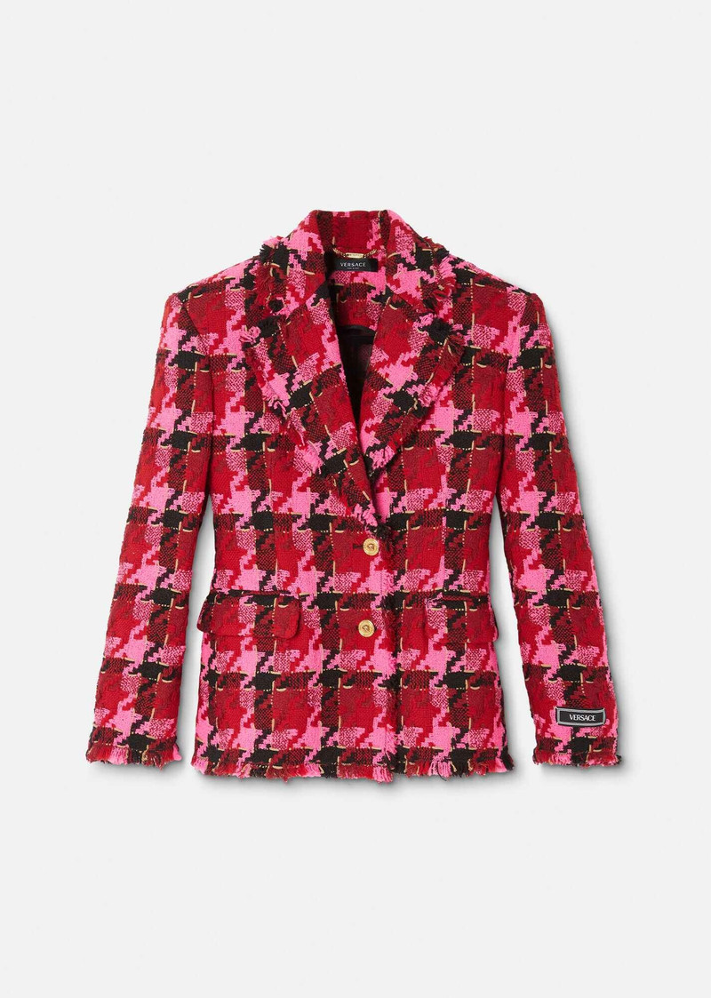 Medusa Checked Tweed Blazer - 1