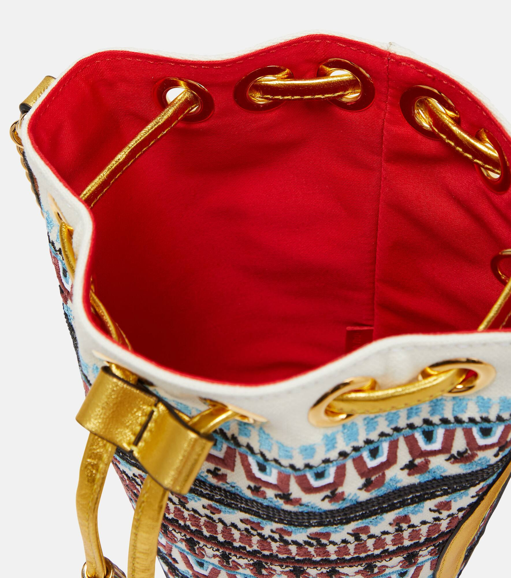 Loubiphore embroidered bucket bag - 3