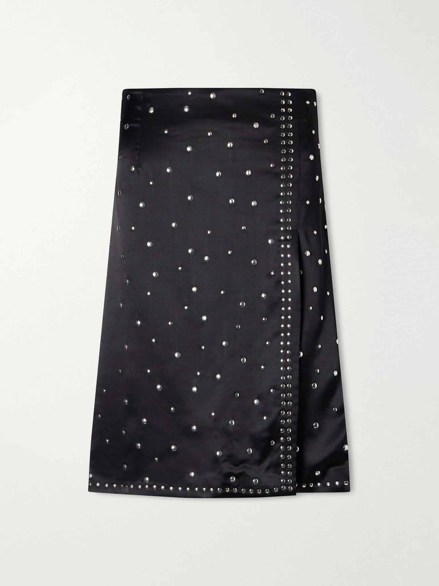 Cosmic embellished satin midi skirt Black - 1