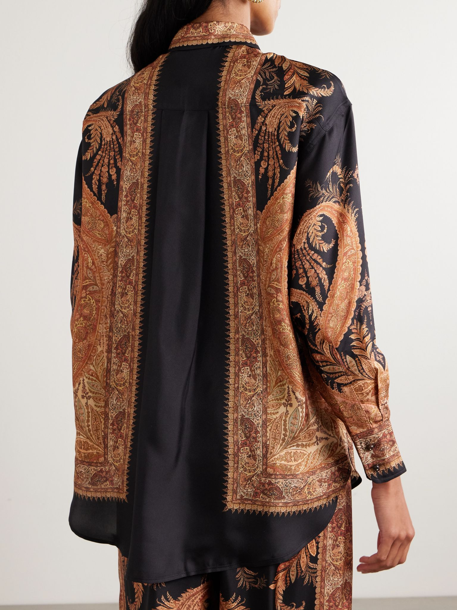Hypnotic paisley-print silk shirt Black - 4