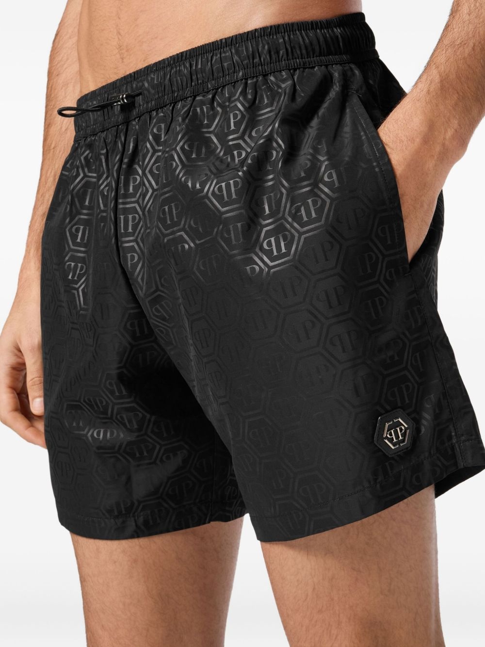 logo-embossed swim shorts - 2