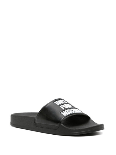 Moschino logo-embossed textured slides outlook