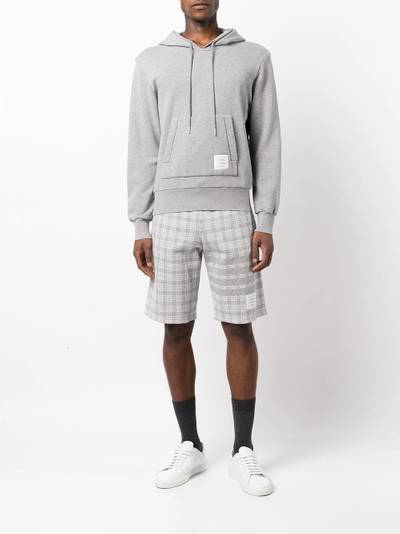 Thom Browne 4-Bar micro check track shorts outlook